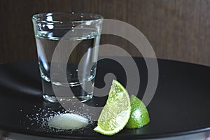 Vodka in a glass,alcohol,lime,salt
