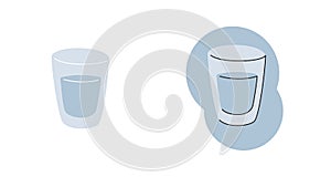 Vodka glass on white background. Cartoon sketch graphic design. Flat style. Conditional colored hand drawn image. Party drink