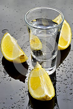 Vodka with lemon