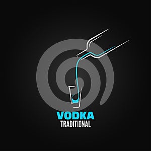 Vodka shot glass bottle design background