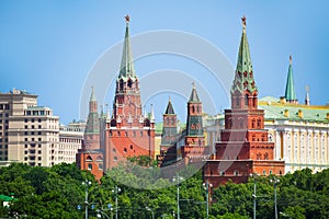 Vodovzvodnaya and Borovistakaya towers of Kremlin photo