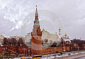 Vodovzvodnaya tower is southwest corner tower of the Moscow Kremlin