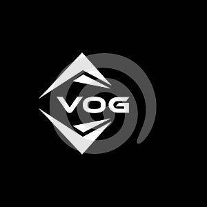 VOG abstract technology logo design on Black background. VOG creative initials letter logo concept