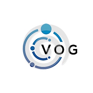 VOG letter technology logo design on white background. VOG creative initials letter IT logo concept. VOG letter design