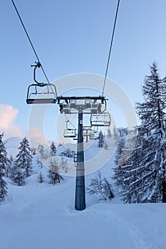 Vogel ski center in mountains Julian Alps