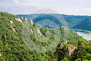 Vogelbergsteig, Dürnstein rock in Wachau valley