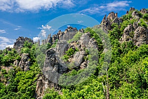 Vogelbergsteig, Dürnstein rocks in Wachau valley in Austria