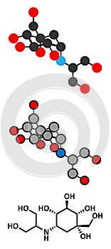 Voglibose diabetes drug molecule