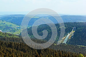 Vogtland Arena, a ski jumping venue in Klingenthal, Germany. It features some of the most modern architecture among World Cup