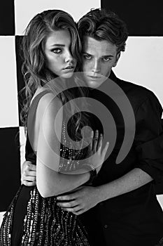 Vogue style photo of fashion couple