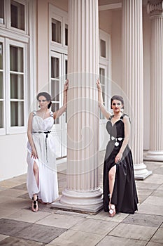 Vogue style photo of two fashion ladies