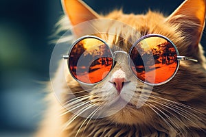 Voguish Cat stylish glasses. Generate Ai