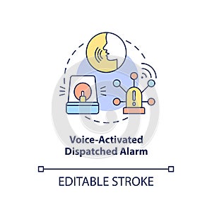 Voice activated dispatched alarm concept icon photo