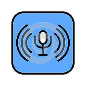 Voice Assistant color line icon. Web accessibility. Vector isolated element.