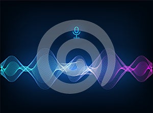 Voice assistant concept. Vector sound wave