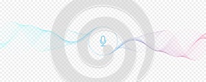 Voice assistant concept. Vector sound wave. Voice and sound recognition equalizer wave flow background. Personal assistant and