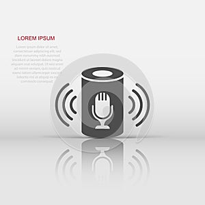 Voice assistant icon in flat style. Smart home assist vector illustration on white isolated background. Command center business