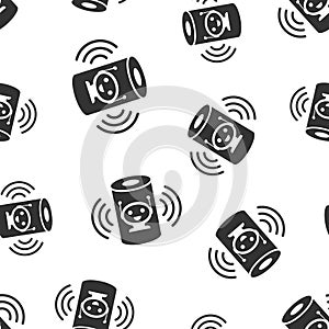 Voice assistant icon seamless pattern background. Smart home assist vector illustration on white isolated background. Command