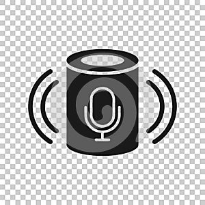 Voice assistant icon in transparent style. Smart home assist vector illustration on isolated background. Command center business