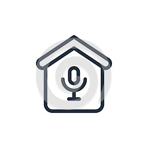 voice assistant icon vector from smarthome concept. Thin line illustration of voice assistant editable stroke. voice assistant