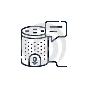 voice assistant icon vector from smarthome concept. Thin line illustration of voice assistant editable stroke. voice assistant