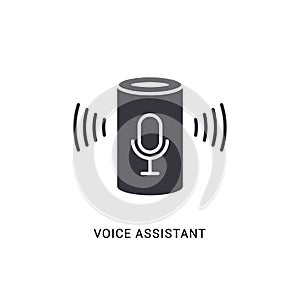 Voice assistant smart icon. Digital voice assistant speaker home vector icon, computer control device