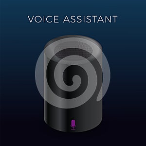 Voice Assistant vector icon - Personal online assistant, smart Home sound recognition system.