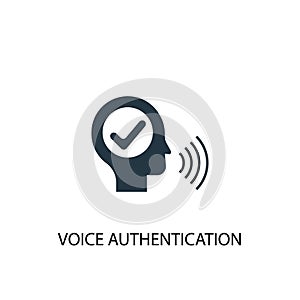 Voice authentication icon. Simple