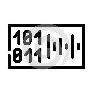 Voice binary code line icon vector illustration