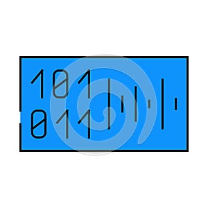 voice binary code icon color illustration