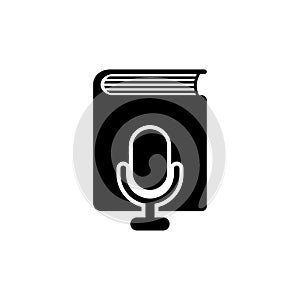Voice Book through Microphone Flat Vector Icon