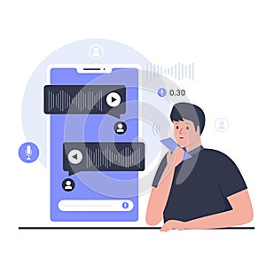 Voice chat illustration design concept
