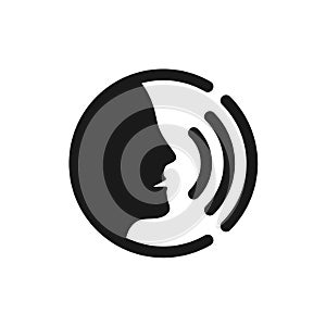 Voice command control with sound waves icon