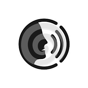 Voice command control with sound waves icon photo