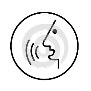 Voice command icon on white background. flat style. voice control icon for your web site design, logo, app, UI. voice command