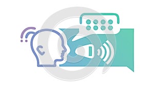 Voice Command Technology and AI Assistant, Speech Recognition Icon, vector design Generative AI