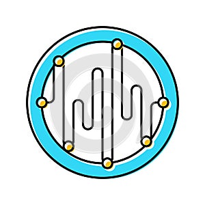 voice command wave deep learning color icon vector illustration