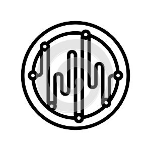 voice command wave deep learning line icon vector illustration