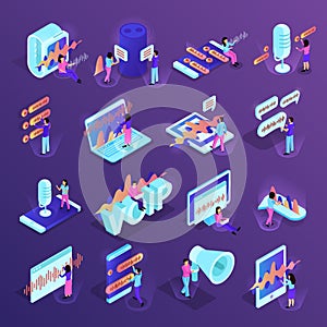 Voice Control Isometric Icons