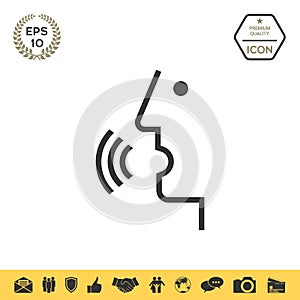 Voice control, person talking - icon