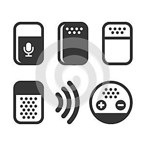 Voice Device Smart Assistant Icons Set. Vector