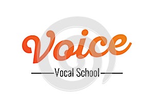 Voice - logo for Vocal School, vector illustration on white transparent background.