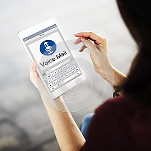 Voice Mail Message Notification Communication Concept