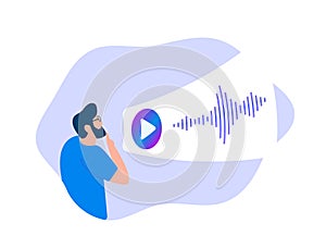 Voice messages concept. Chat with speech bubbles, event notifications. Stay connected with voice chat messaging. Drawn character