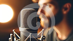 The Voice of Modern Storytelling: Podcaster by the Microphone