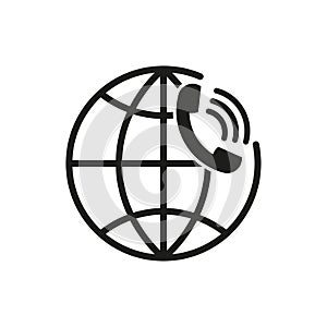 Voice over internet protocol icon. Internet ip symbol. Telephony voip sign. Vector illustration. EPS 10.
