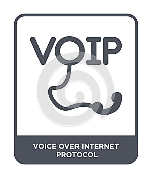 voice over internet protocol icon in trendy design style. voice over internet protocol icon isolated on white background. voice