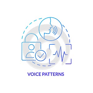 Voice patterns blue gradient concept icon