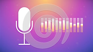 Voice recognition concept. Gradient background