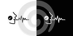 Voice recognition icon Flat vector set outline